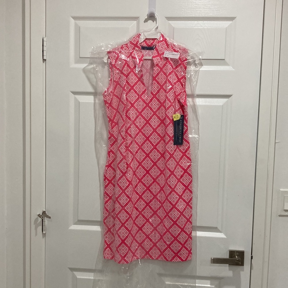 New With Tags Pink & White High End Golf or Travel ⛳️ Dress Made in USA 🇺🇸